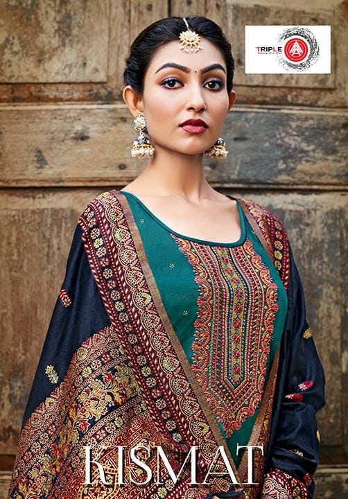 Triple Aaa Kismat Series 641-646 Jam Silk Embroidery Suit