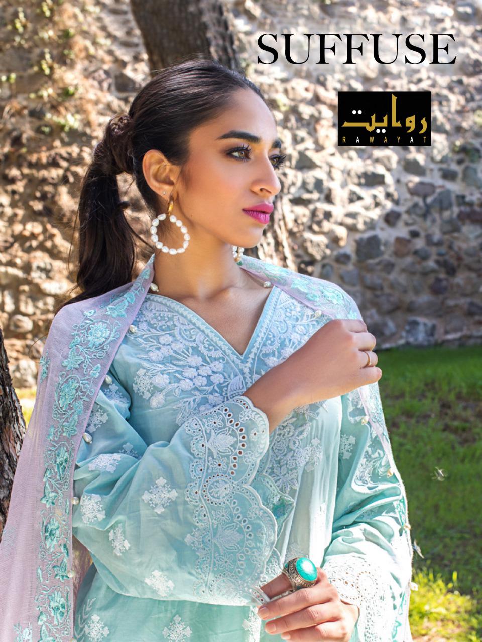 Rawayat Suffuse Lawn Collection 2021 Series 18000-18004 Pure Jam Suit