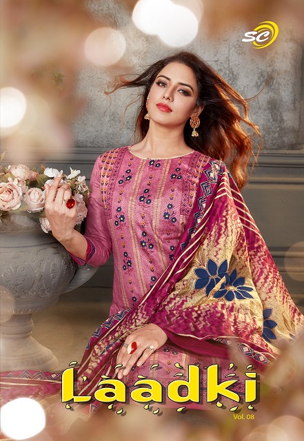 Sc Laadki Vol-8 Series 8001-8016 Pure Cotton Printed Suit