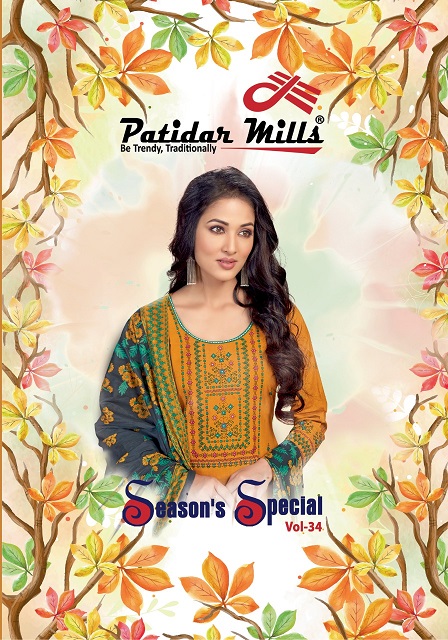 Patidar Seasons Special Vol-34 Series 3401-3416 Pure Cotton Suit
