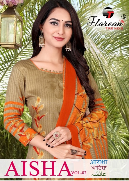 Floreon Aisha Vol-2 Series 2001-2010 Heavy Glaze Cotton Satin Suit