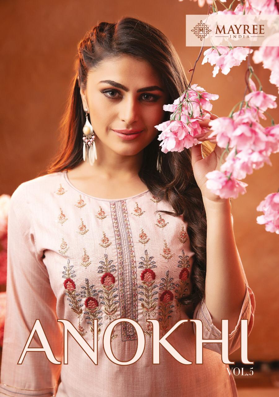Mayree India Anokhi Vol-5 Series 501-508 14kg Slub Rayon Kurti Pant