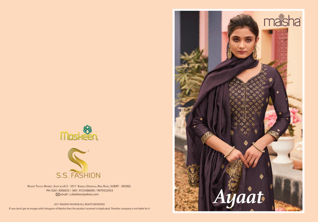 Maisha Ayaat Designer Pure Dola Jacqard Suit