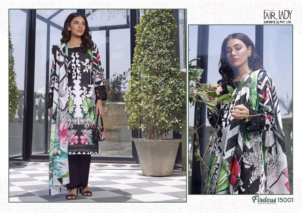 Fairlady Firdous Digital Collection Series 15001-15006 Lawn Cotton Suit