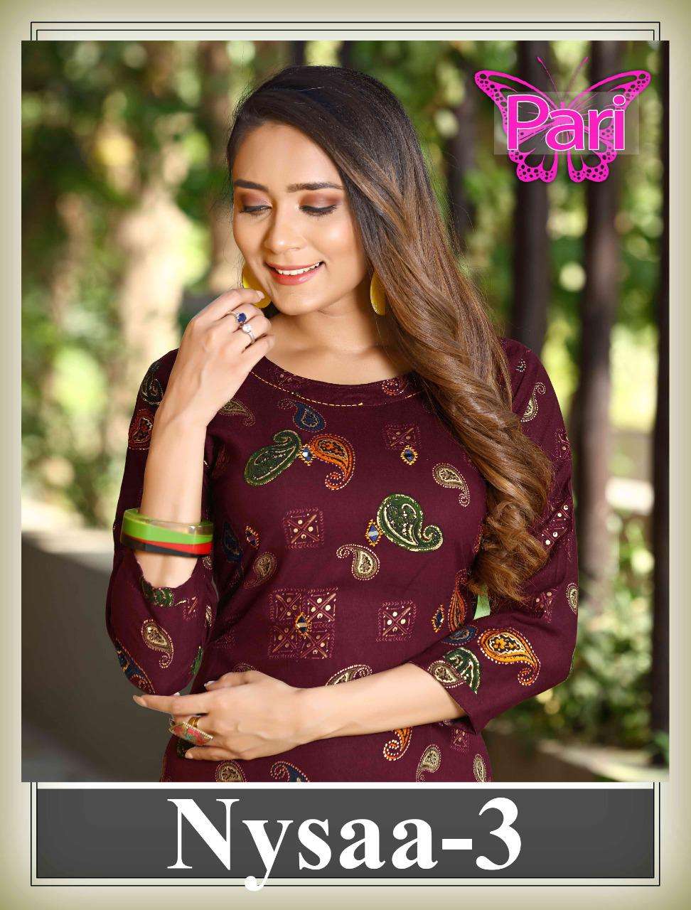 Nysaa 3 By Pari Heavy Rayon Print Kurti Catalog Collection