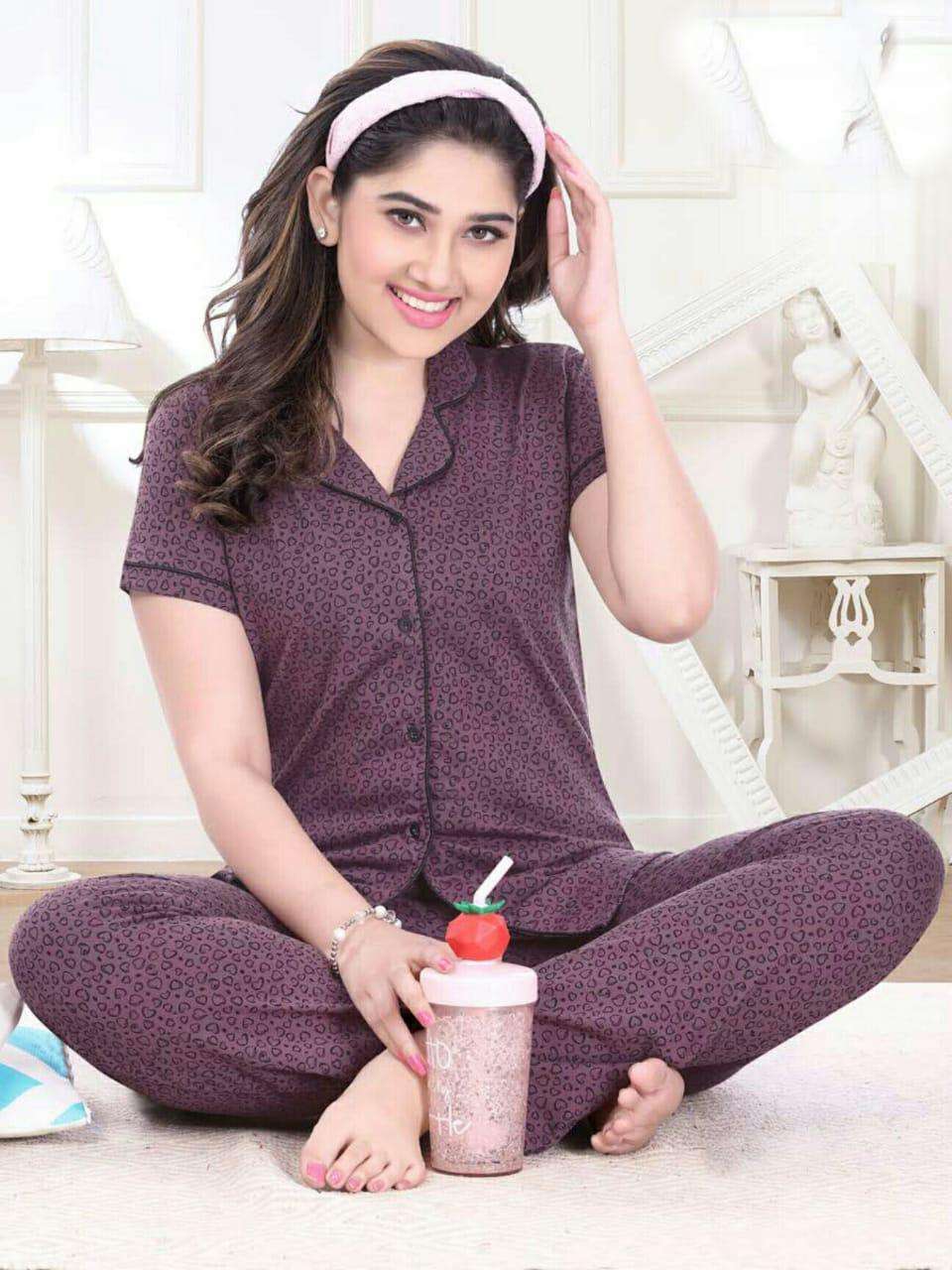 Fashion Talk Sweet Dreams Heavy Shinker Hosiery Cotton Night Suit