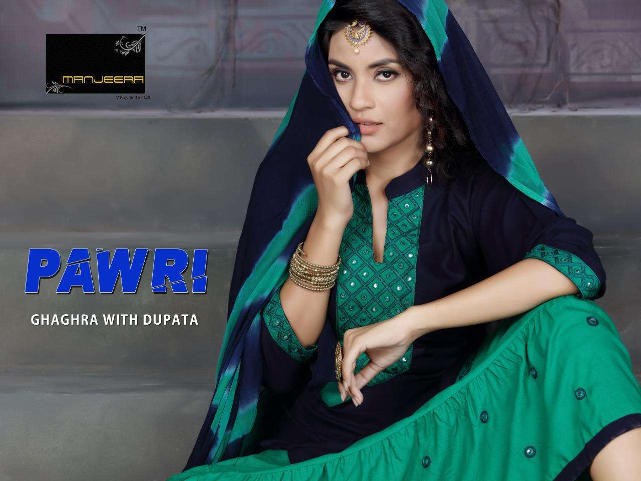 Manjeera Pawri Series 1001-1008 Heavy Rayon Readymade Suit