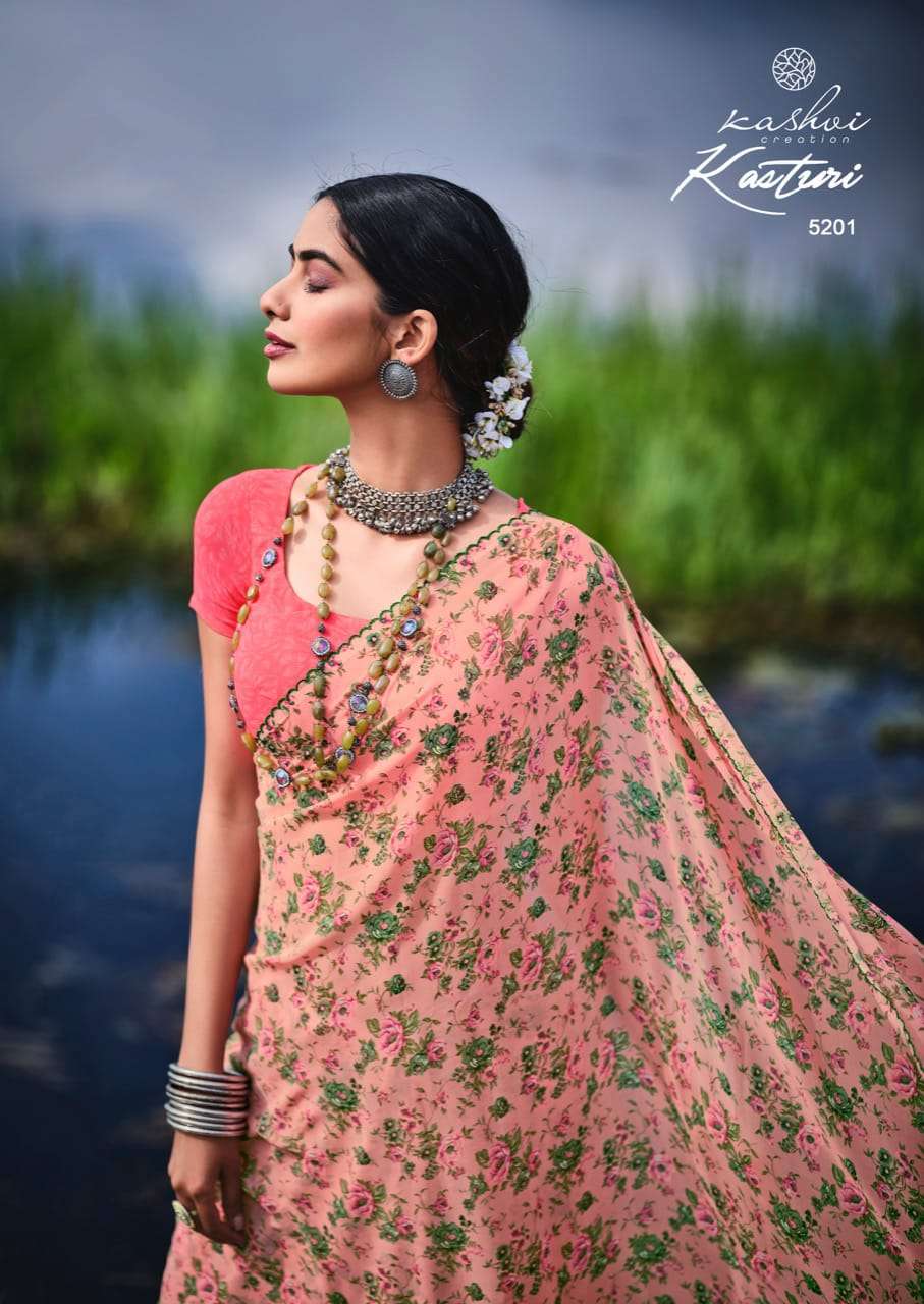 Kashvi Kasturi Series 5201-5210 Weightless Printed Saree