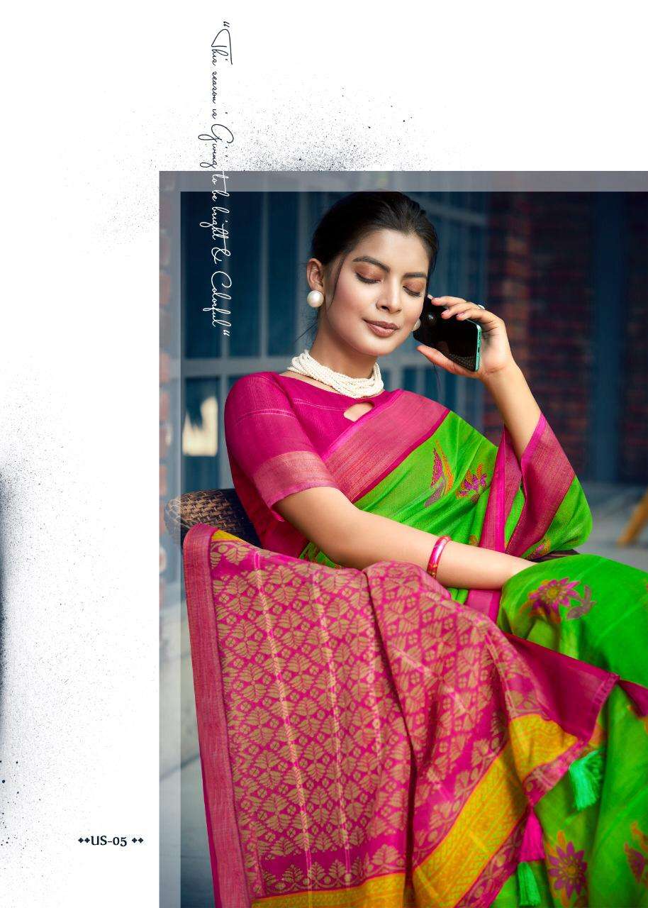 Shreyans Fashion Ugadi Silk Series 01-12 Linen Cotton Saree