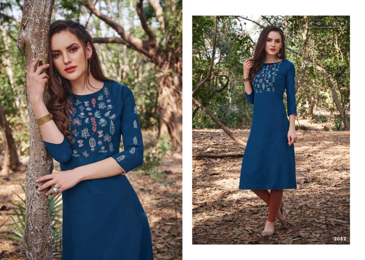 Tunic House Neptune Series 2081-2085 Rayon Hand Work Kurti