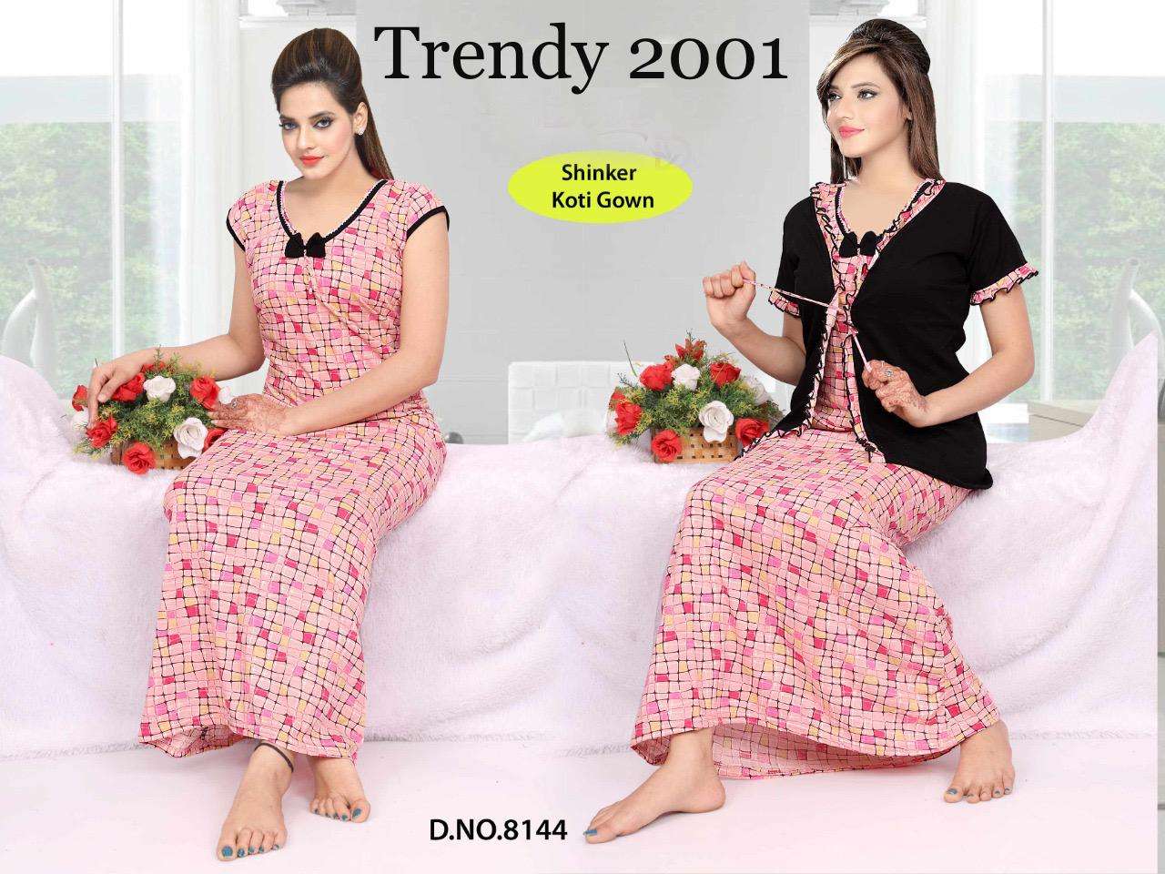 Shinker Koti Gown - 2001 Bt Trendy Heavy Shinker Hosiery Koti Nighty Gow