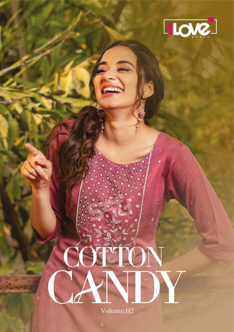 S4u Cotton Candy Vol-2 By 1love Series 201-208 Rayon Embroidery Kurti