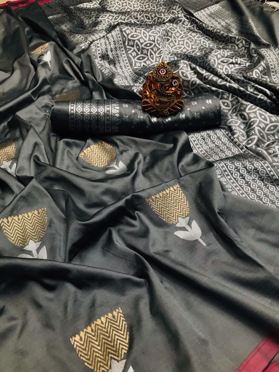 Bt-06 Designer Lichi Silk Saree