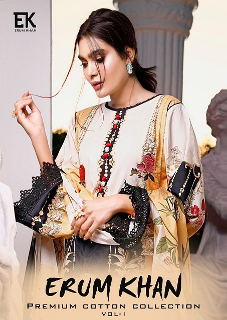 Erum Khan Vol-1 Series 1001-1006 Cotton Printed Suit