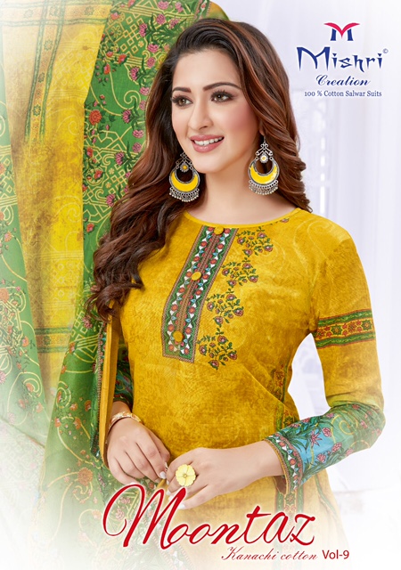 Mishri Moomtaz Karachi Cotton Vol-9 Series 9001-9010 Cotton Print Suit