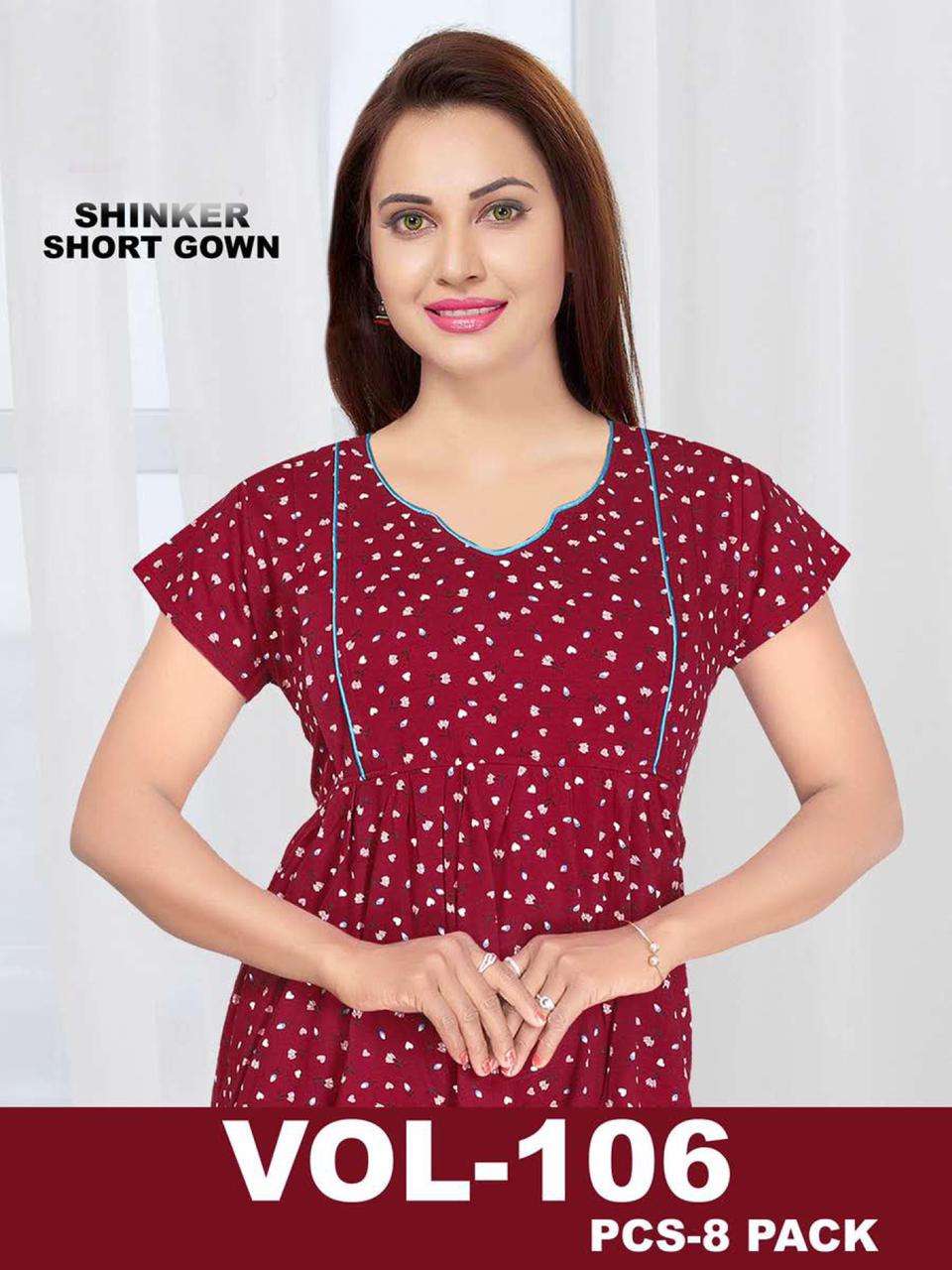 Shinker Short Gown Vol.106 By Fashion Talk Heavy Shinker Short Nighty Gown