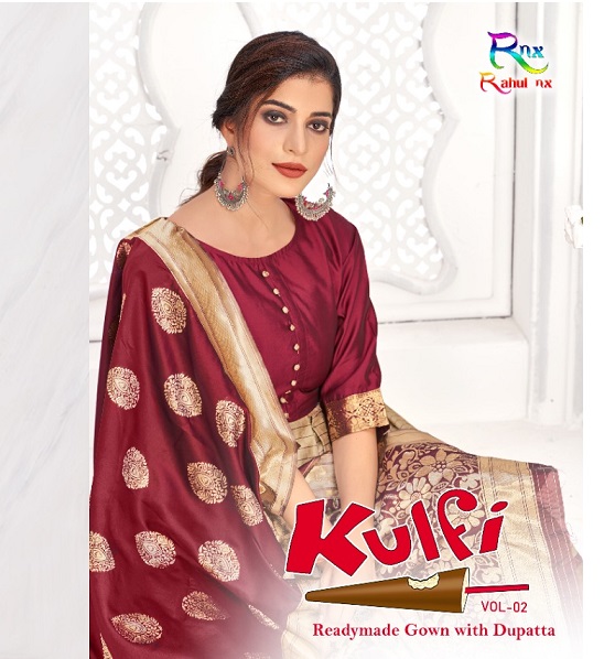 Rahul Nx Kulfi Vol-2 Series 2001-2009 Banarasi Silk Jequard Kurti