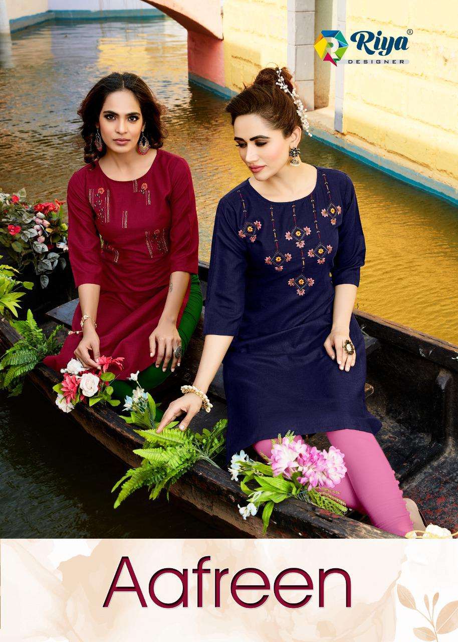 Riya Aafreen Series 1001-1006 Cotton Slub Daily Wear Kurti