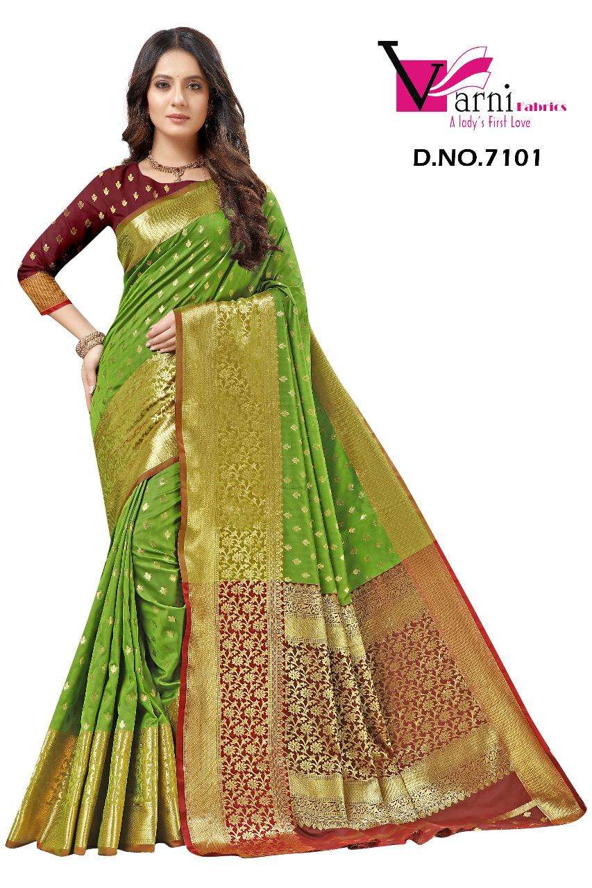 Varni Fabrics Pankhudi Series 7101-7110 Silk Designer Saree