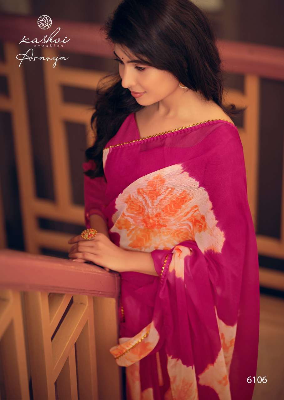 Kashvi Aranya Series 6101-6110 Chiffon Printed Daily Wear Saree