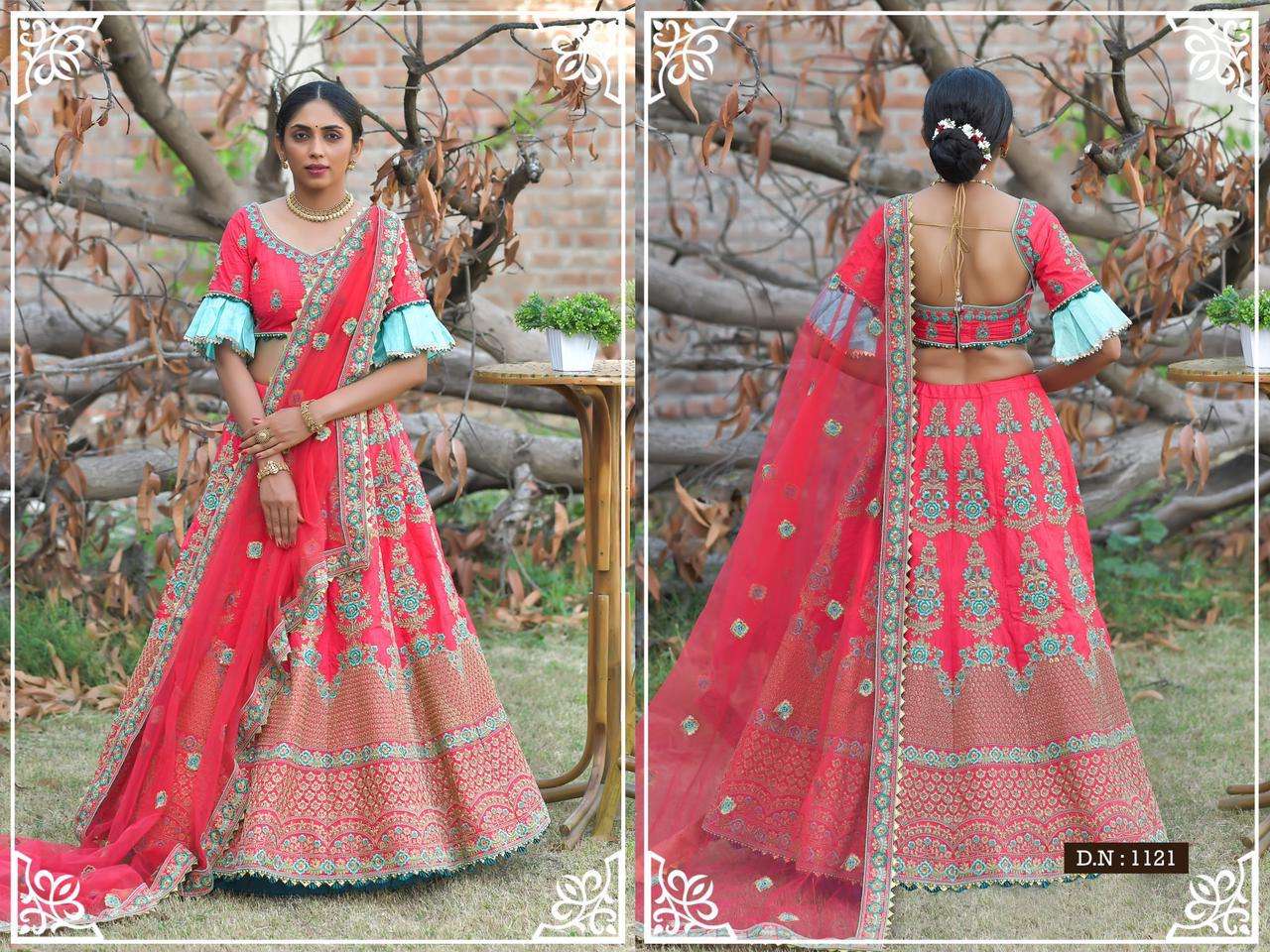 Peafowl Vol-76 Series 1121-1130 Pashmina Silk Reasham Work Lehenga