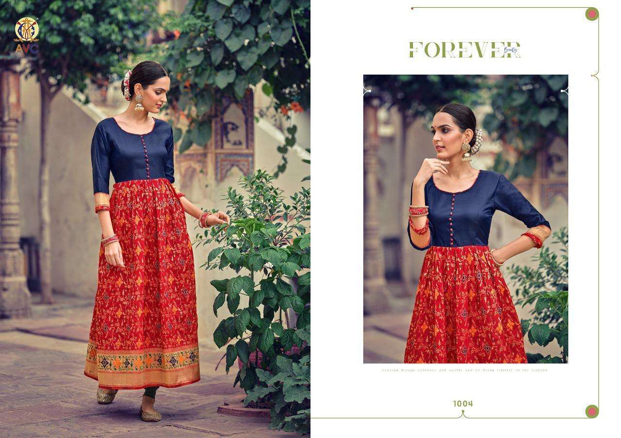 Avc Sohana Series 1001-1008 Lichi Minakari Jacquard Long Gown