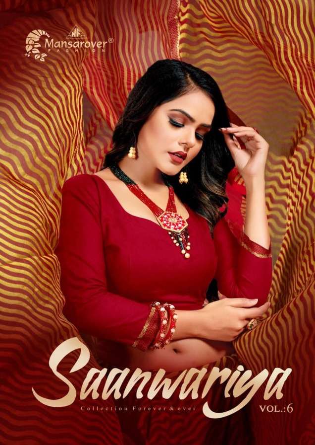 Mansarover Saanwariya Vol-6 Series 6001-6006 Brasso Printed Saree