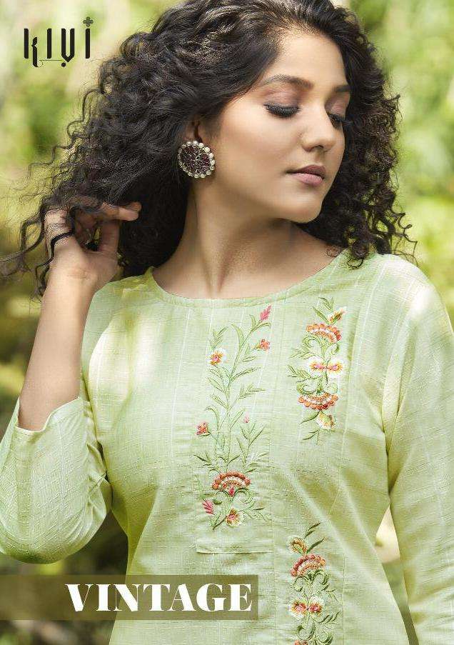 Kivi Vintage Series 12587-12592 Lurex Kurti With Silk Pant