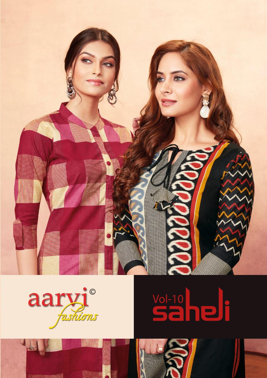 Aarvi Saheli Vol 10 Heavy Cotton Print Kurti Fabrics