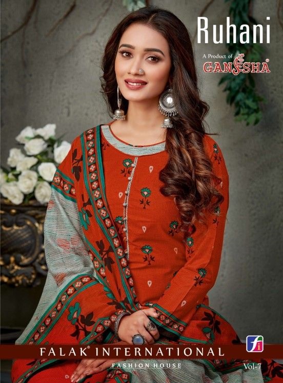 Ganesha Ruhani Vol-7 Pure Cotton Suit