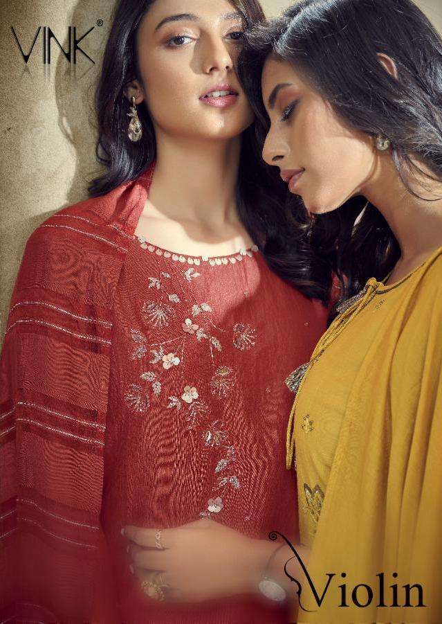 Vink Violin Series 1181-1186 Silk Readymade Kurti Sharara With Dupatta