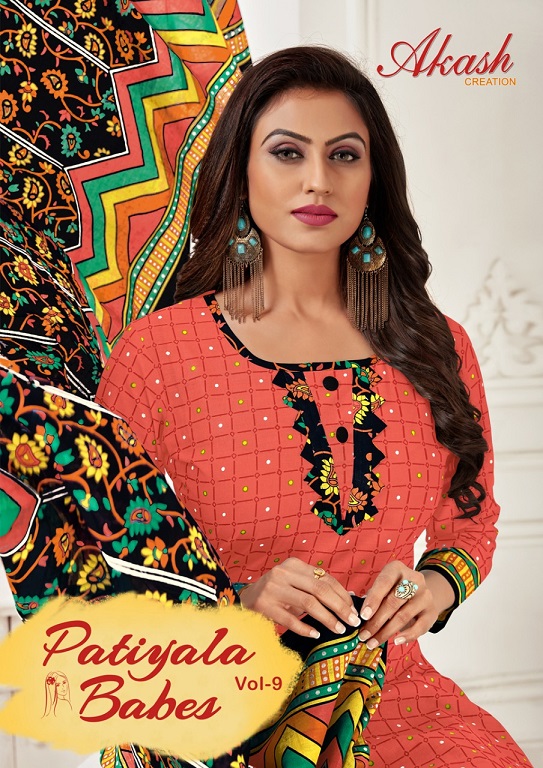 Akash Patiyala Babes Vol-9 Pure Cotton Suit