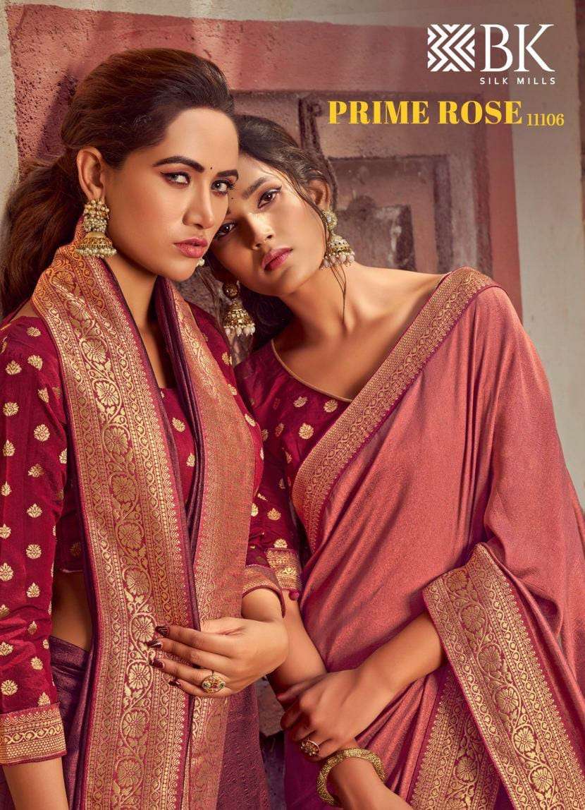 Bk Silk Mills Prime Rose 11106 Series 1001-1008 Silk Saree