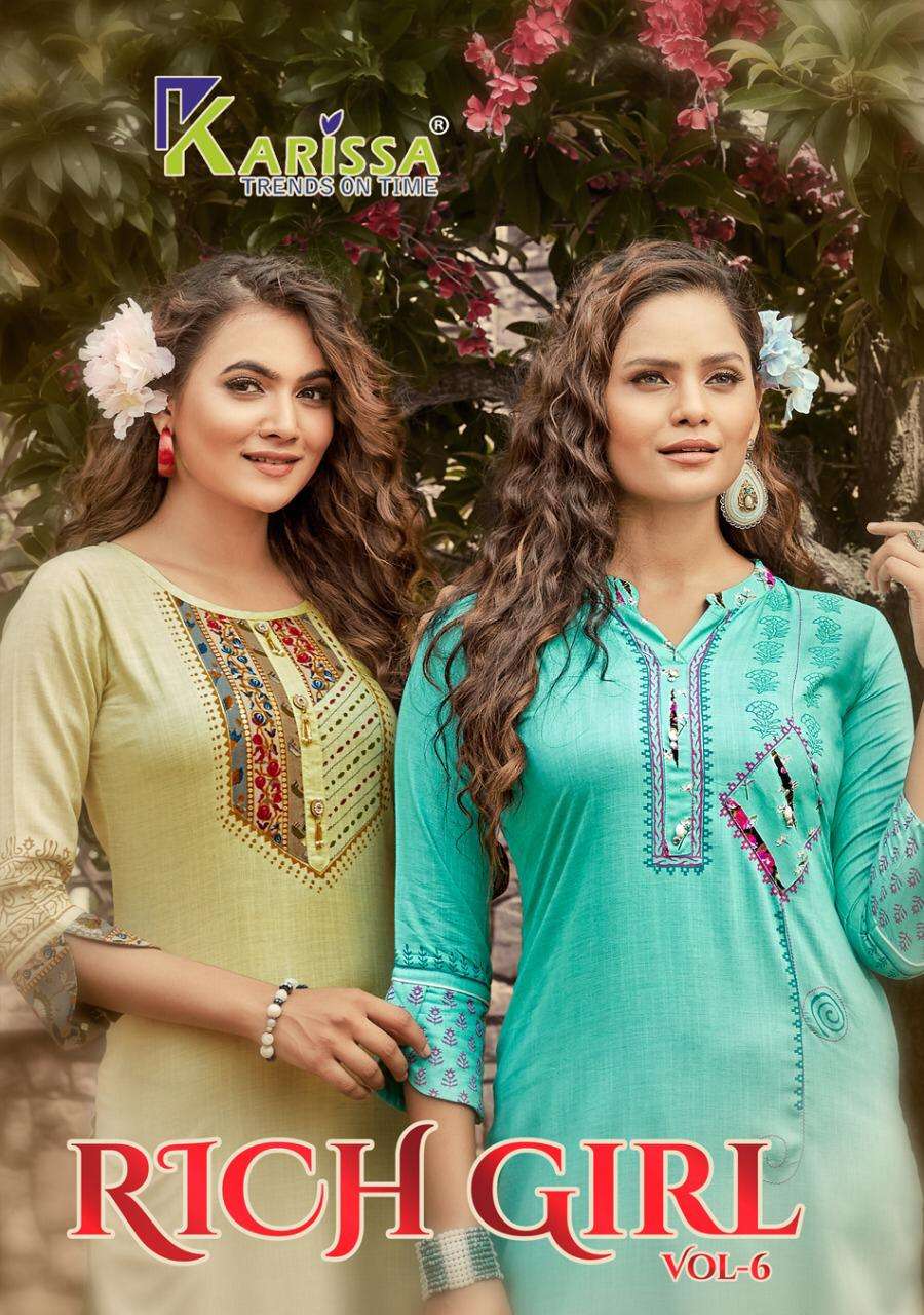 Rich Girl Vol 6 By Karissa Rayon Casual Wear Indian Kurti