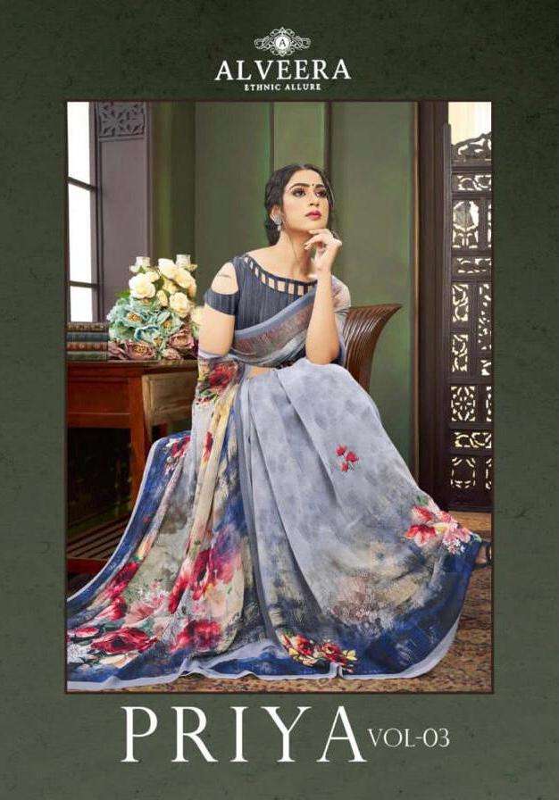 Priya Vol 3 By Alveera Georgette Digital Printed Saree Collection