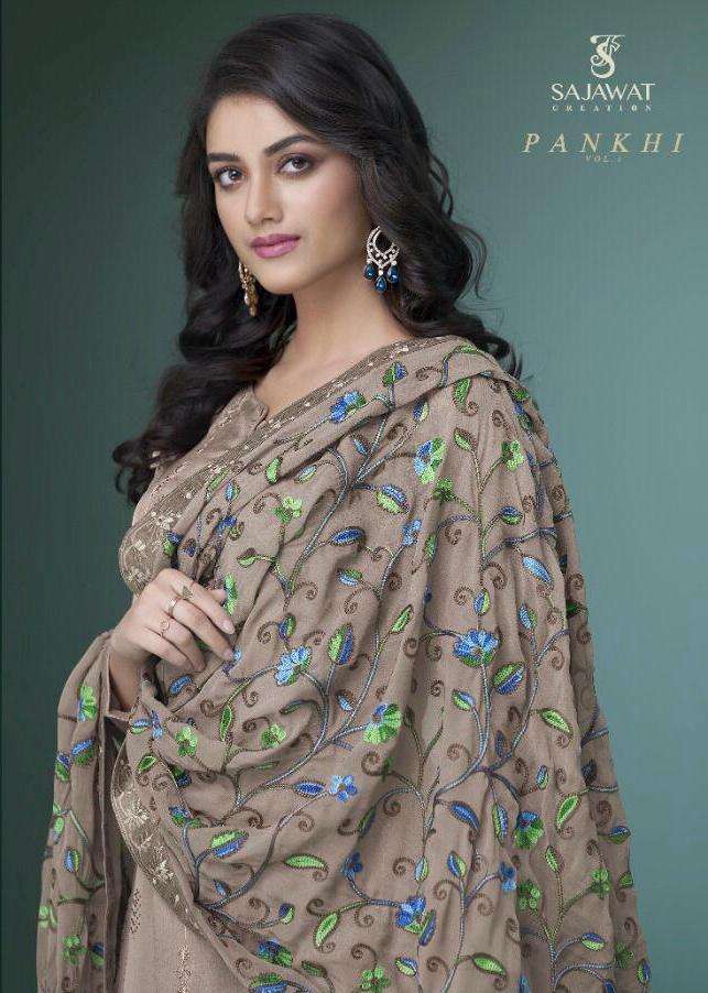 Sajawat Pankhi Georgette Work Readymade Kurti Pant With Dupatta