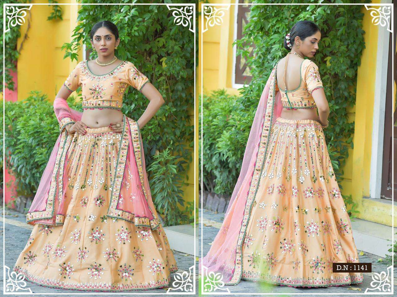 Peafowl Vol 77 Silk Resham Embroidery Work Wedding Traditional Lehenga