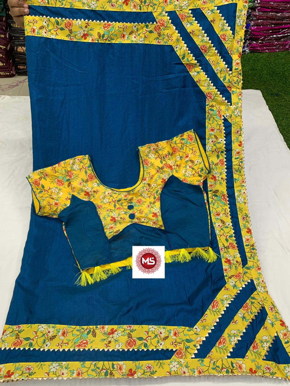 Ms Brand Yellow Digital Designer Pure Dola Silk Saree