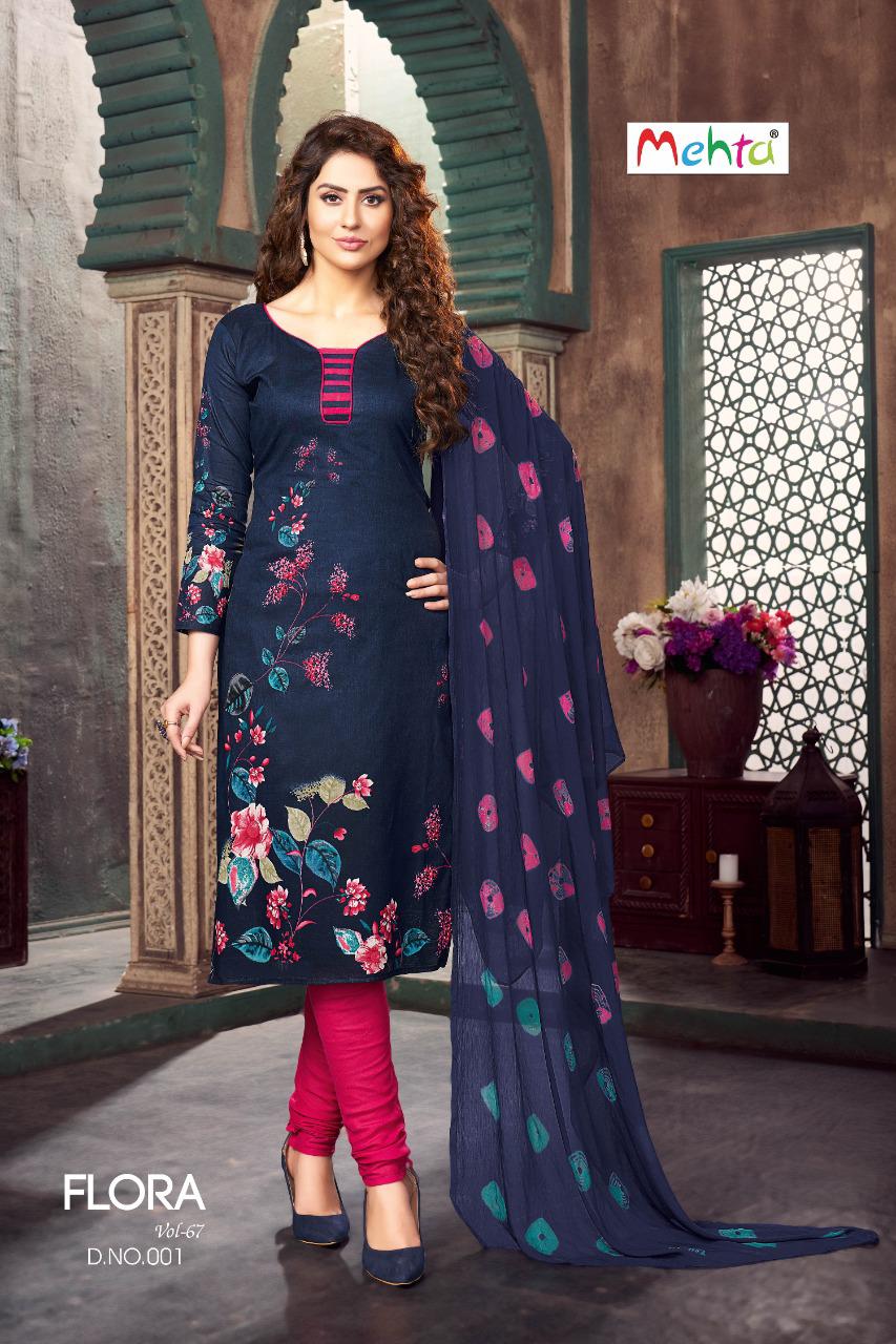 Mehta Flora Vol 67 Pure Lawn Cotton Suit