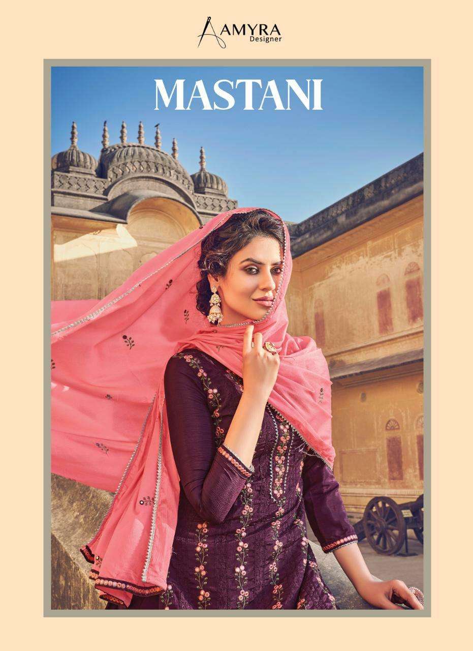 Amyra Mastani Series 1001-1004 Chinon Embroidery Plazzo Garara Suit