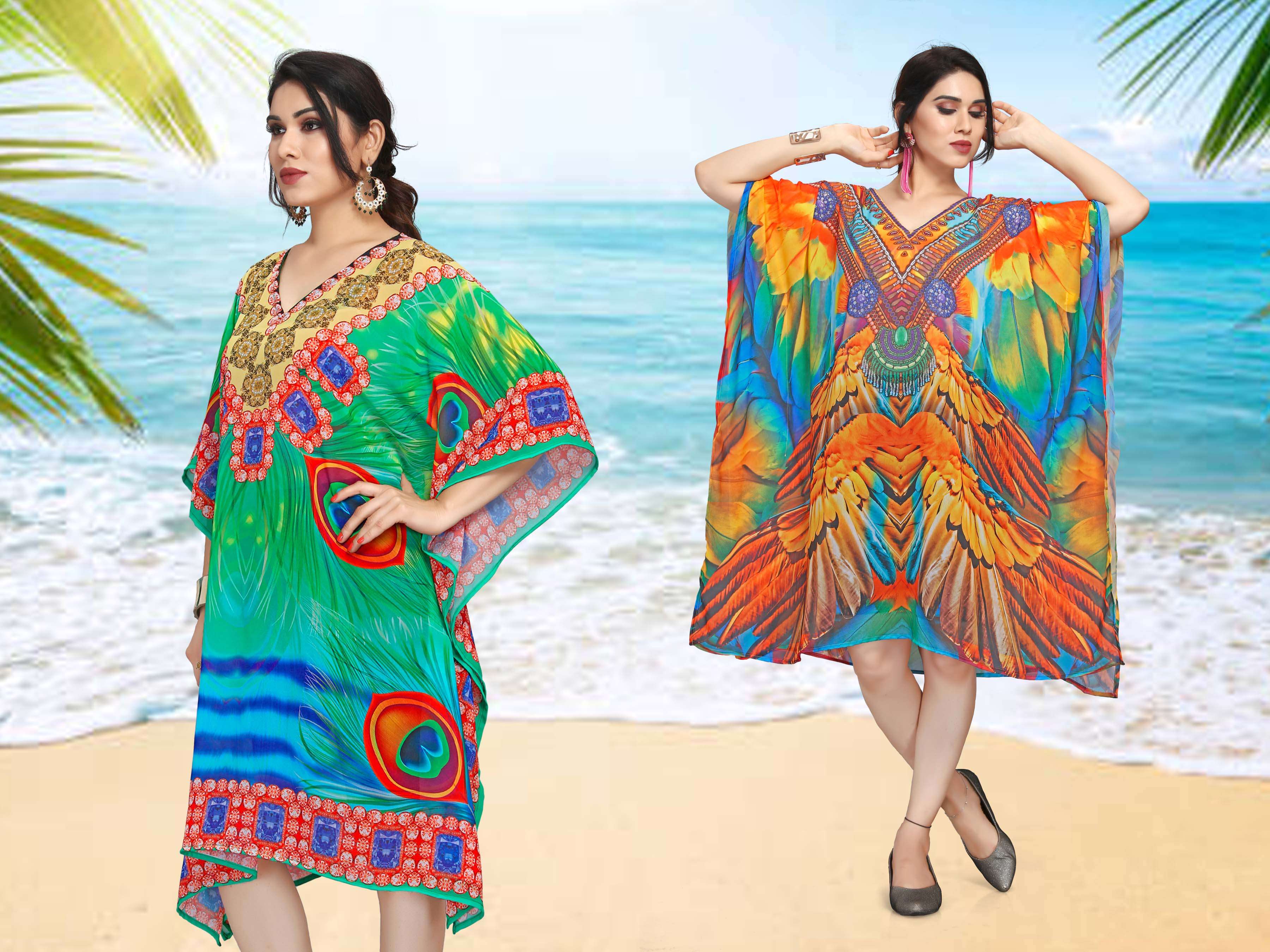 Jelite Beach Wear Weightless Georgette Kaftan