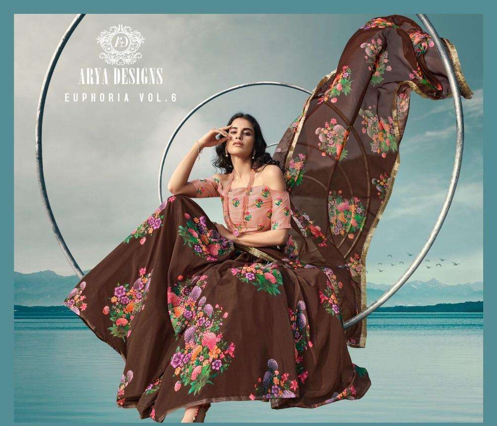 Arya Euphoria Vol-6 Series 5301-5308 Organza Printed Lehenga