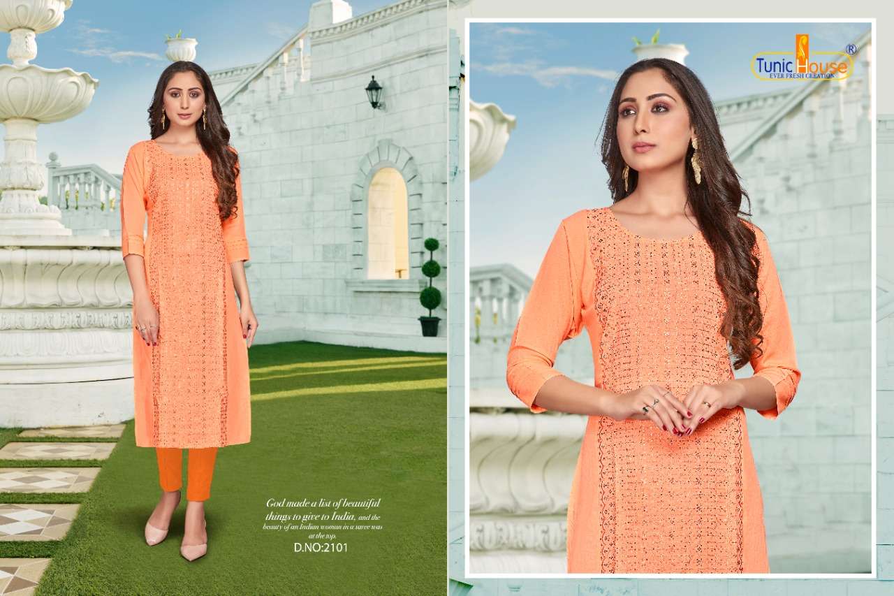 Tunic House Naxa Vol-3 Series 2101-2104 Rayon Kurti
