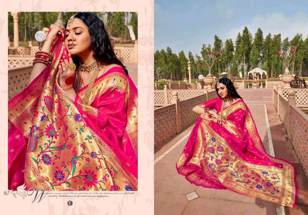 Nooraniyat Malhari Pure Muniya Paithani Silk Saree