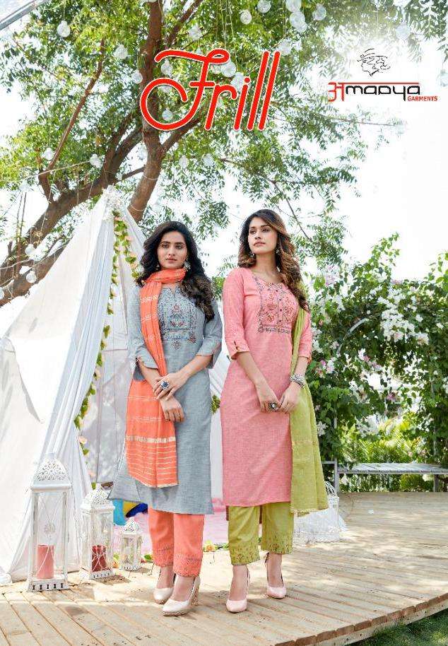 Amaaya Frill Series 1001-1006 Cotton Work Readymade Suit