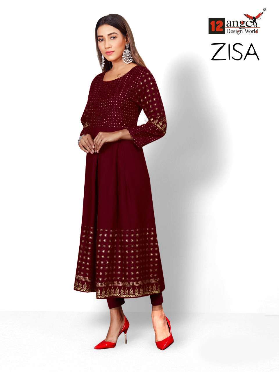 12 ANGEL ZISA RAYON DAILY WEAR FANCY KURTI