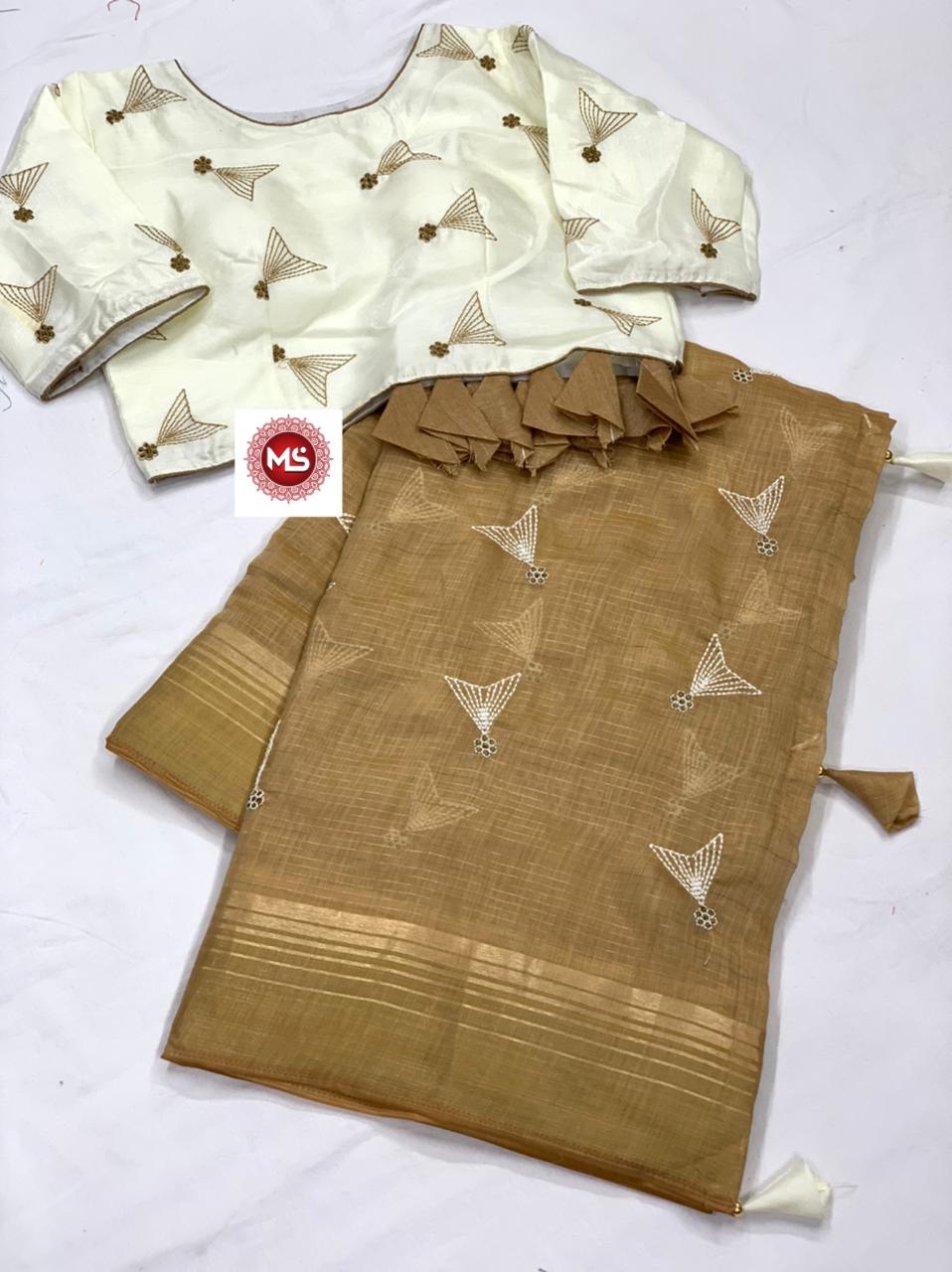 Ms Brand Rich Look Designer Pure Heavy Cotton Saree