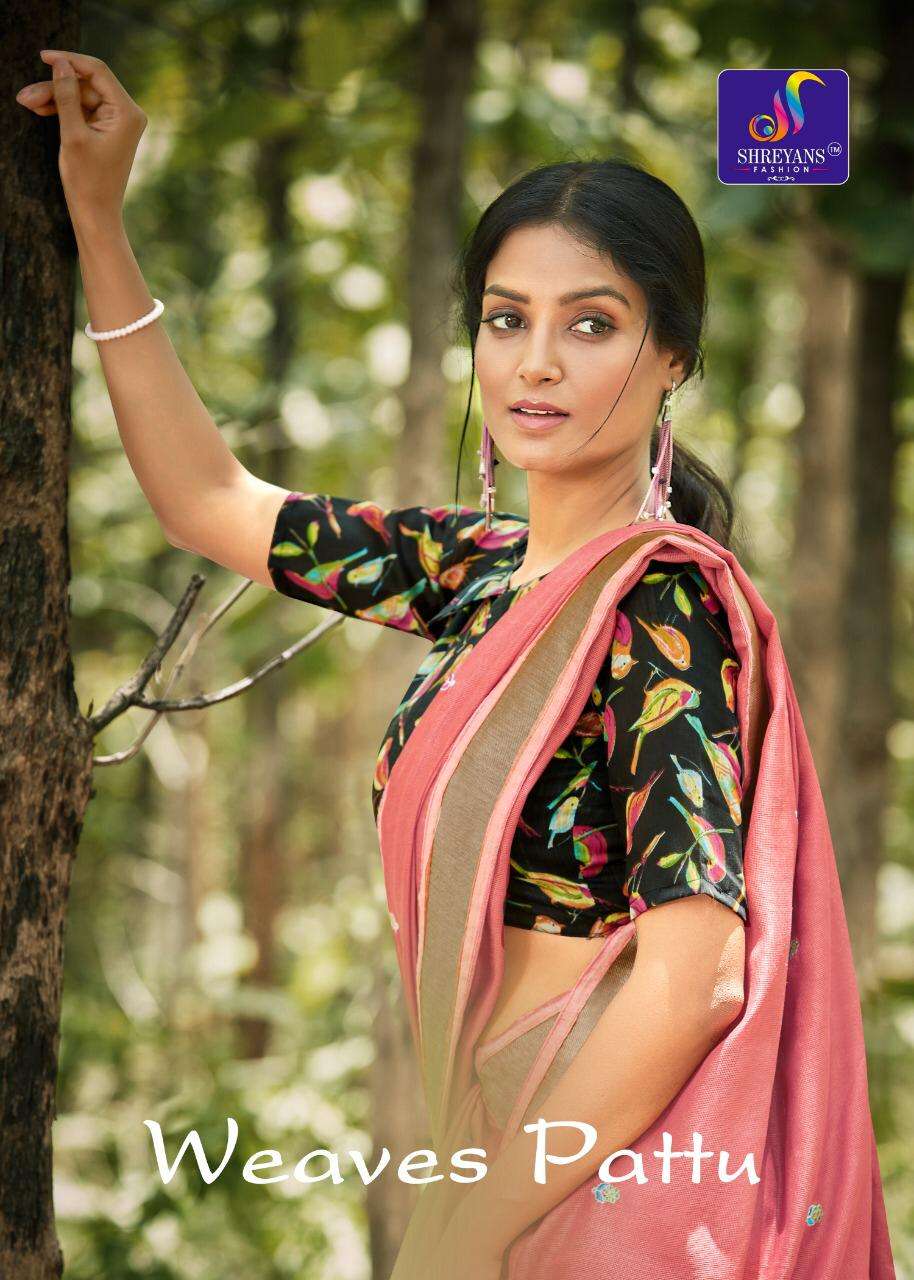 Shreyans Weaves Pattu Series 01-12 Linen Printed Saree