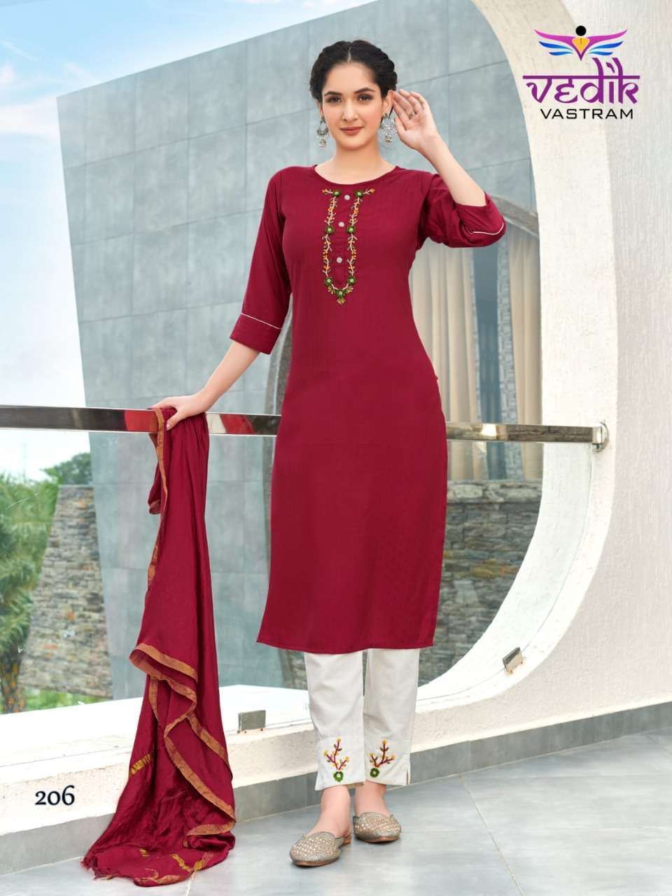 Vedik Vastram Madhuri Vol-1 Series 201-206 Pure Viscose Suit