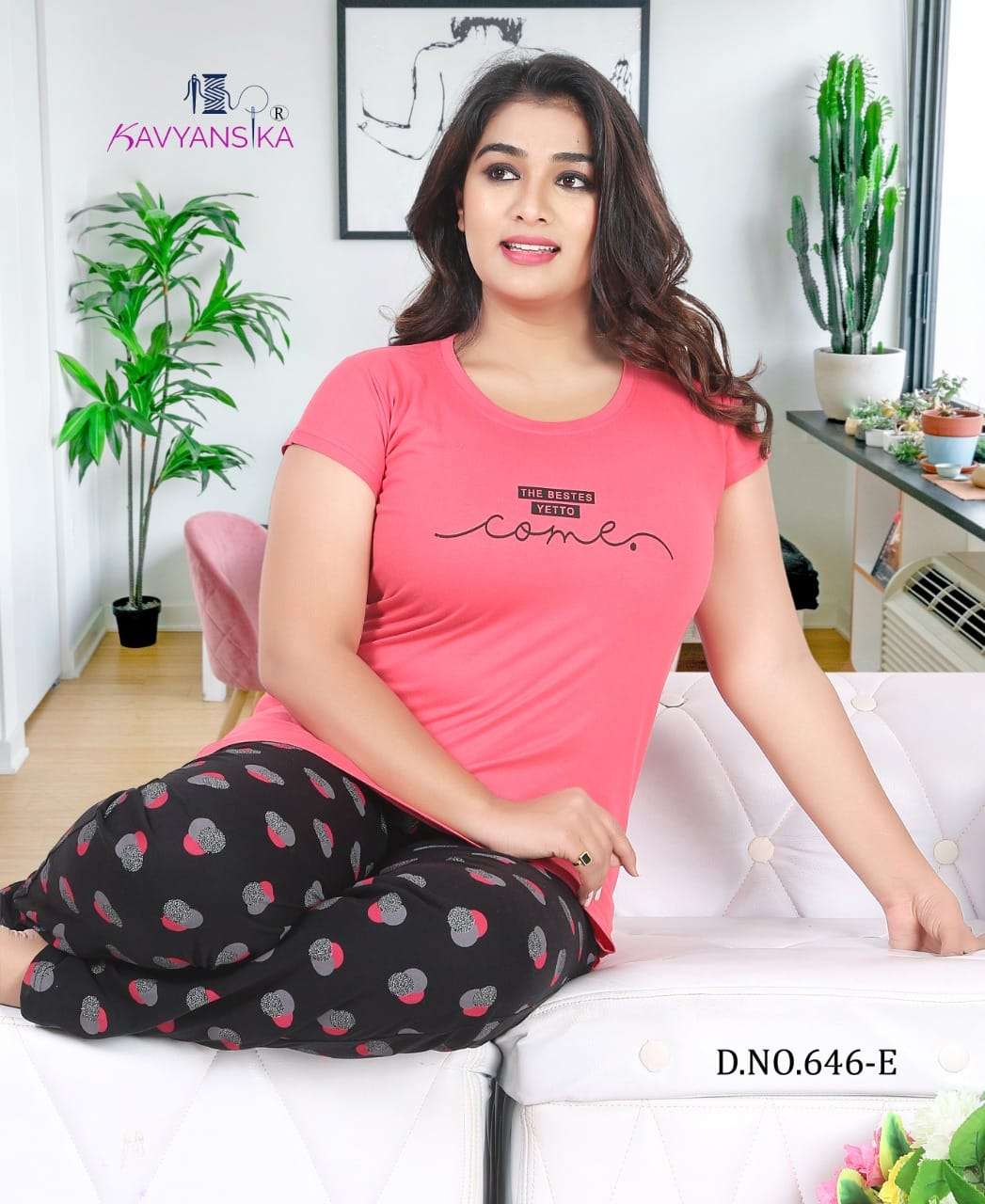 Kavyansika 646 Cotton Hosiery Women Night Suit Supplier